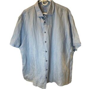 Men's Johnnie-O Hangin' Out Linen Short Sleeve Button Up Shirt - Size XXL